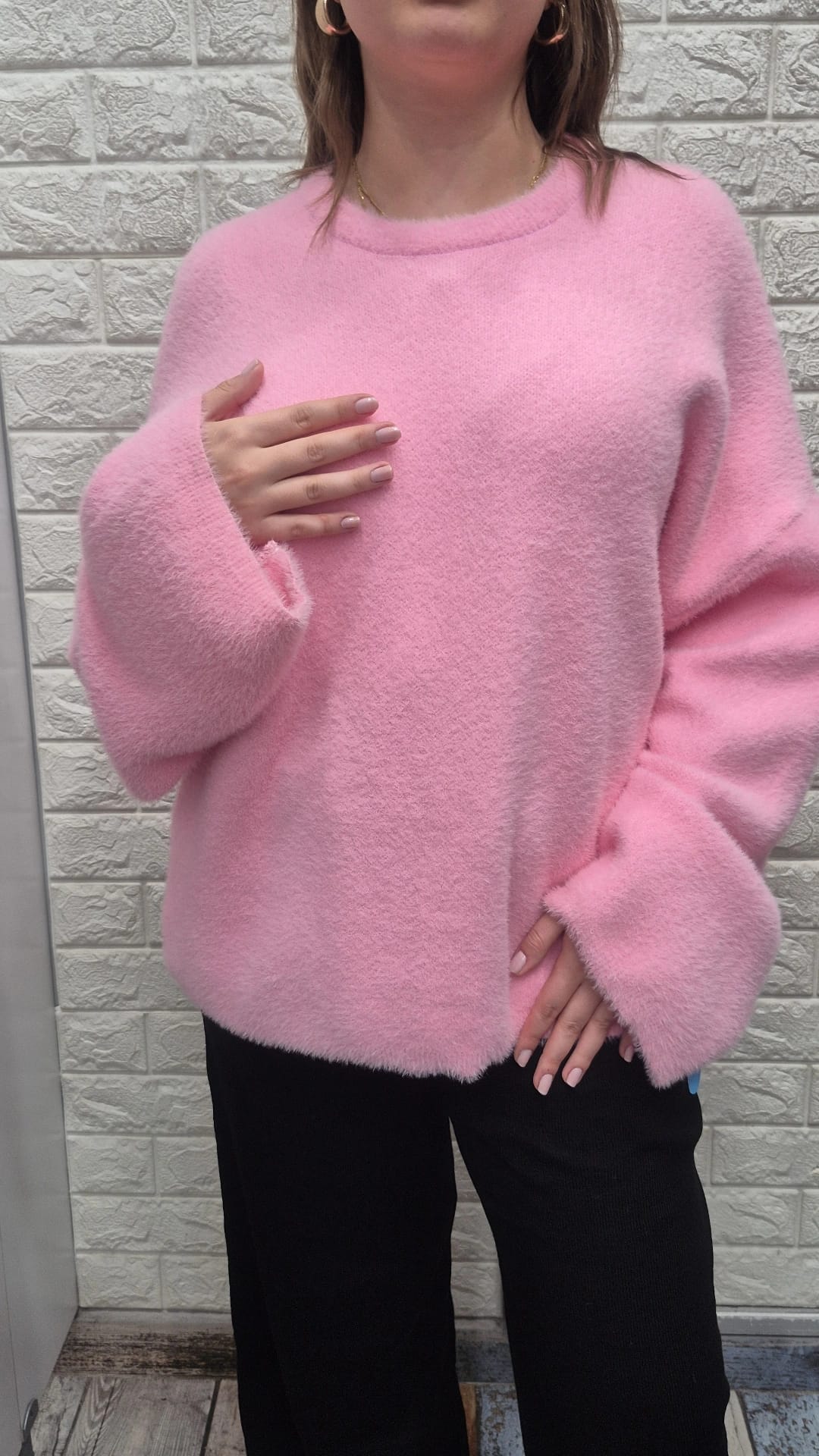 Yumoş%20kazak%20toz%20pembe%20(%20S%20M%20L%20XL%20bedenler%20için)